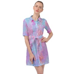 Space-25 Belted Shirt Dress by nateshop