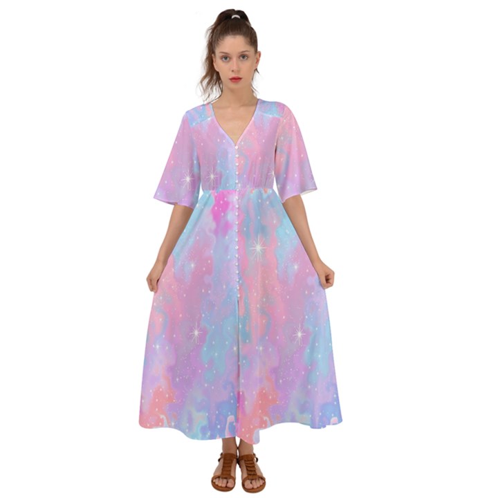 Space-25 Kimono Sleeve Boho Dress