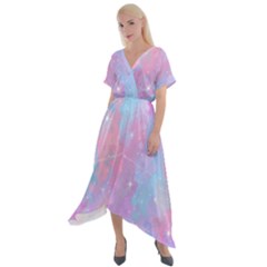 Space-25 Cross Front Sharkbite Hem Maxi Dress by nateshop