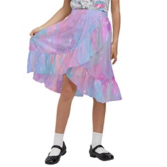 Space-25 Kids  Ruffle Flared Wrap Midi Skirt by nateshop