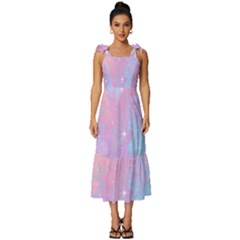 Space-25 Tie-strap Tiered Midi Chiffon Dress by nateshop