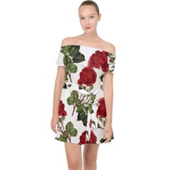 Roses-51 Off Shoulder Chiffon Dress by nateshop