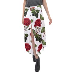 Roses-51 Velour Split Maxi Skirt by nateshop