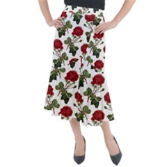 Roses-51 Midi Mermaid Skirt by nateshop