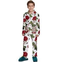 Roses-51 Kids  Long Sleeve Velvet Pajamas Set by nateshop