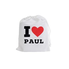 I Love Paul Drawstring Pouch (medium) by ilovewhateva