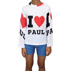 I Love Paul Kids  Long Sleeve Swimwear by ilovewhateva