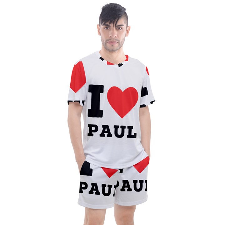 I love paul Men s Mesh Tee and Shorts Set