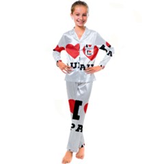 I Love Paul Kid s Satin Long Sleeve Pajamas Set by ilovewhateva