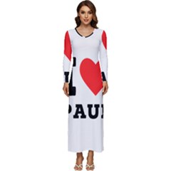 I Love Paul Long Sleeve Longline Maxi Dress by ilovewhateva