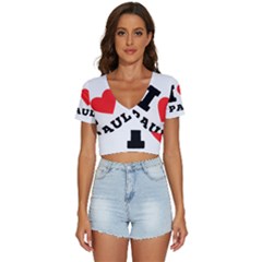 I Love Paul V-neck Crop Top by ilovewhateva