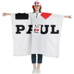 I Love Paul Women s Hooded Rain Ponchos