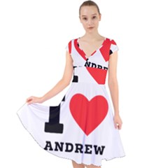 I Love Andrew Cap Sleeve Front Wrap Midi Dress by ilovewhateva