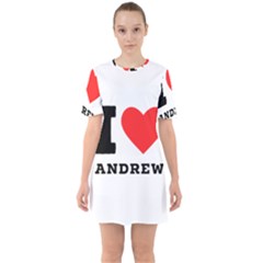 I Love Andrew Sixties Short Sleeve Mini Dress by ilovewhateva