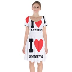 I Love Andrew Short Sleeve Bardot Dress by ilovewhateva