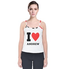 I Love Andrew Velvet Spaghetti Strap Top by ilovewhateva