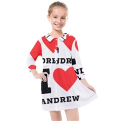 I Love Andrew Kids  Quarter Sleeve Shirt Dress by ilovewhateva