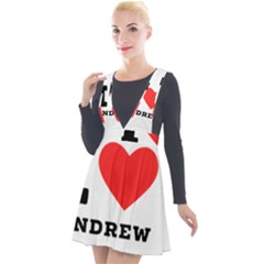 I Love Andrew Plunge Pinafore Velour Dress by ilovewhateva