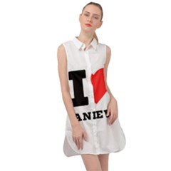 I Love Andrew Sleeveless Shirt Dress by ilovewhateva