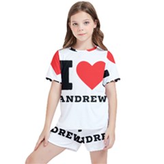 I Love Andrew Kids  Tee And Sports Shorts Set by ilovewhateva