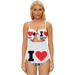 I Love Andrew Knot Front One-piece Swimsuit by ilovewhateva