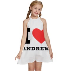 I Love Andrew Kids  Halter Collar Waist Tie Chiffon Dress by ilovewhateva