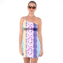 Background Graphic Beautiful Wallpaper Art One Shoulder Ring Trim Bodycon Dress