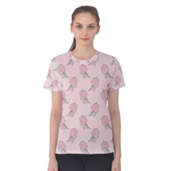 Flowers Bloom Blossom Pastel Pink Pattern Women s Cotton Tee