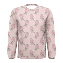 Flowers Bloom Blossom Pastel Pink Pattern Men s Long Sleeve Tee