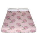 Flowers Bloom Blossom Pastel Pink Pattern Fitted Sheet (Queen Size) View1