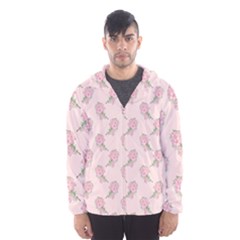 Flowers Bloom Blossom Pastel Pink Pattern Men s Hooded Windbreaker by Jancukart