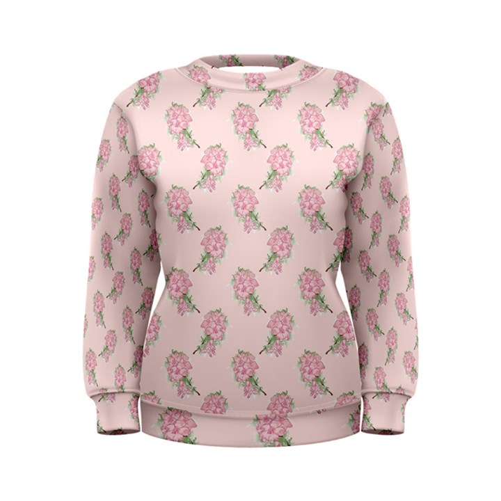 Flowers Bloom Blossom Pastel Pink Pattern Women s Sweatshirt