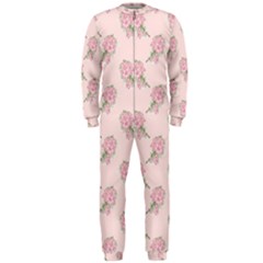 Flowers Bloom Blossom Pastel Pink Pattern Onepiece Jumpsuit (men)