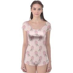 Flowers Bloom Blossom Pastel Pink Pattern Boyleg Leotard 