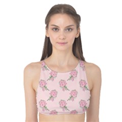 Flowers Bloom Blossom Pastel Pink Pattern Tank Bikini Top