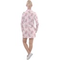 Flowers Bloom Blossom Pastel Pink Pattern Women s Long Sleeve Casual Dress View2