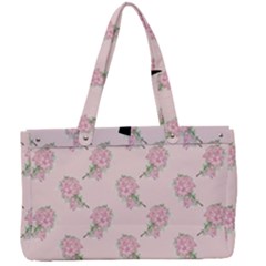 Flowers Bloom Blossom Pastel Pink Pattern Canvas Work Bag by Jancukart