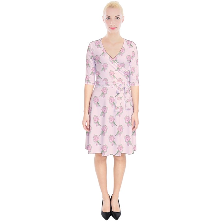 Flowers Bloom Blossom Pastel Pink Pattern Wrap Up Cocktail Dress