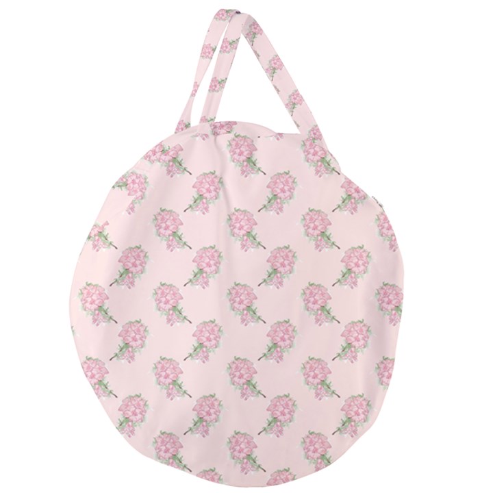 Flowers Bloom Blossom Pastel Pink Pattern Giant Round Zipper Tote