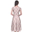 Flowers Bloom Blossom Pastel Pink Pattern Cap Sleeve Wrap Front Dress View2