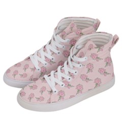 Flowers Bloom Blossom Pastel Pink Pattern Men s Hi-top Skate Sneakers by Jancukart