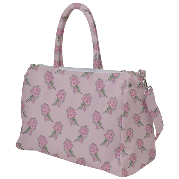 Flowers Bloom Blossom Pastel Pink Pattern Duffel Travel Bag