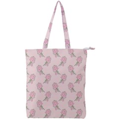 Flowers Bloom Blossom Pastel Pink Pattern Double Zip Up Tote Bag