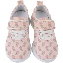 Flowers Bloom Blossom Pastel Pink Pattern Kids  Velcro Strap Shoes by Jancukart