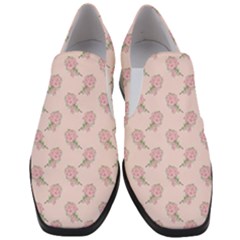 Flowers Bloom Blossom Pastel Pink Pattern Women Slip On Heel Loafers by Jancukart