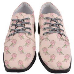 Flowers Bloom Blossom Pastel Pink Pattern Women Heeled Oxford Shoes by Jancukart