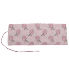 Flowers Bloom Blossom Pastel Pink Pattern Roll Up Canvas Pencil Holder (s)