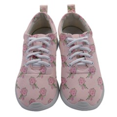 Flowers Bloom Blossom Pastel Pink Pattern Women Athletic Shoes by Jancukart