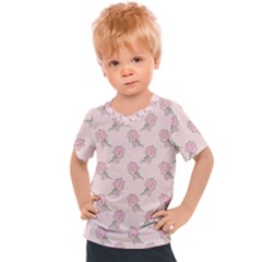 Flowers Bloom Blossom Pastel Pink Pattern Kids  Sports Tee