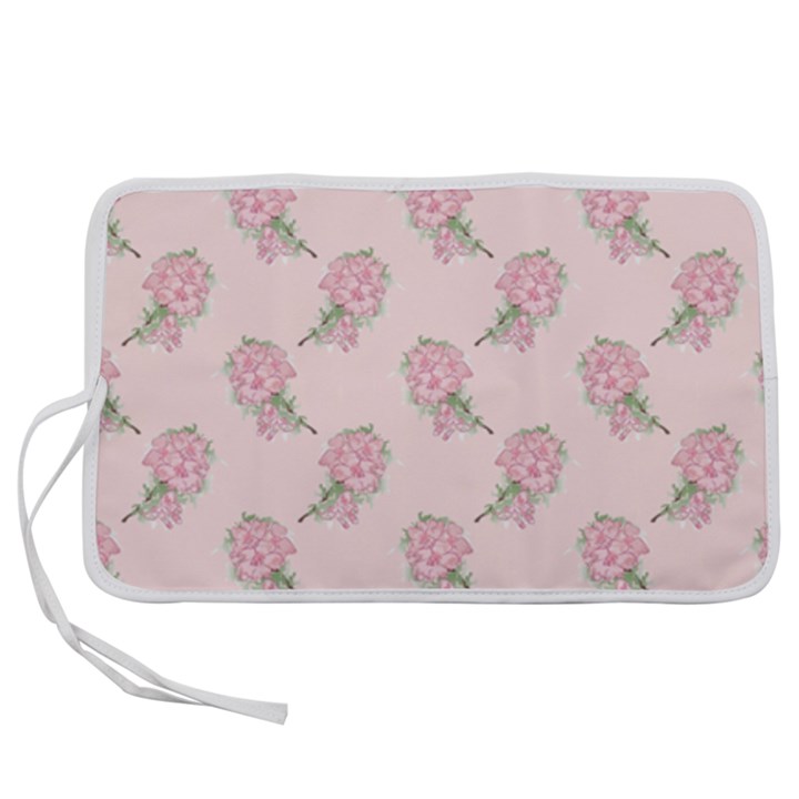 Flowers Bloom Blossom Pastel Pink Pattern Pen Storage Case (M)